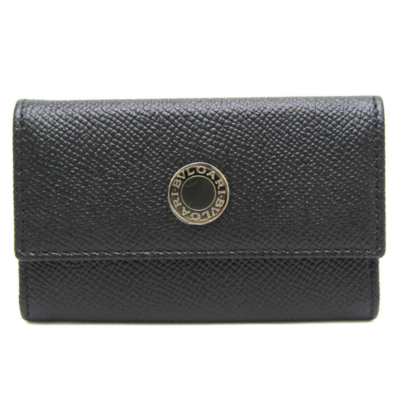 BVLGARI Accessories - Bvlgari Logo Button Women,Men Leather Key Case Black